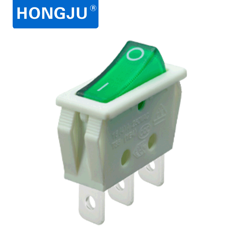 厂家直销 带灯船型开关 二挡3脚微型饮水机电源开关 翘板开关