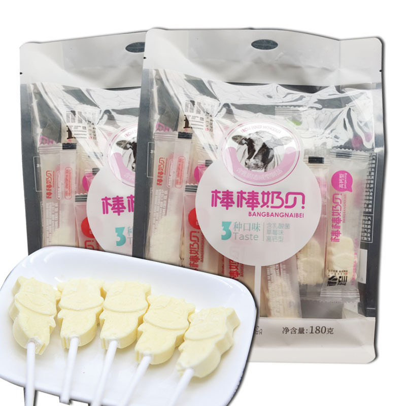 朴珍棒棒奶贝180g 棒棒糖 内蒙奶贝 干吃牛奶片 宝宝零食厂家批发