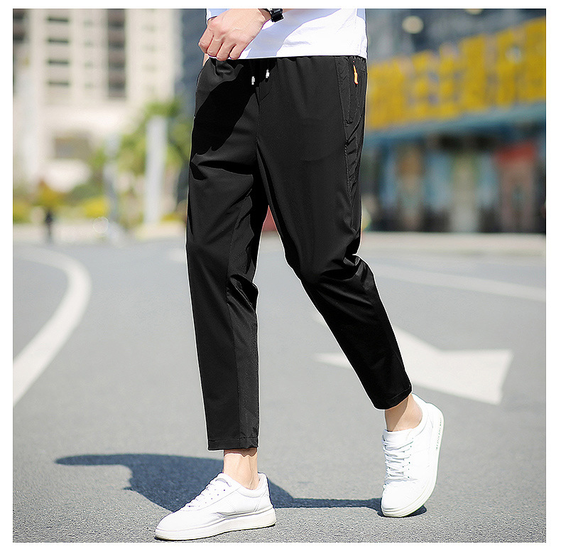 trousers man Trend summer Large Easy Straight Chaopai Versatile Quick drying leisure time Fat motion trousers