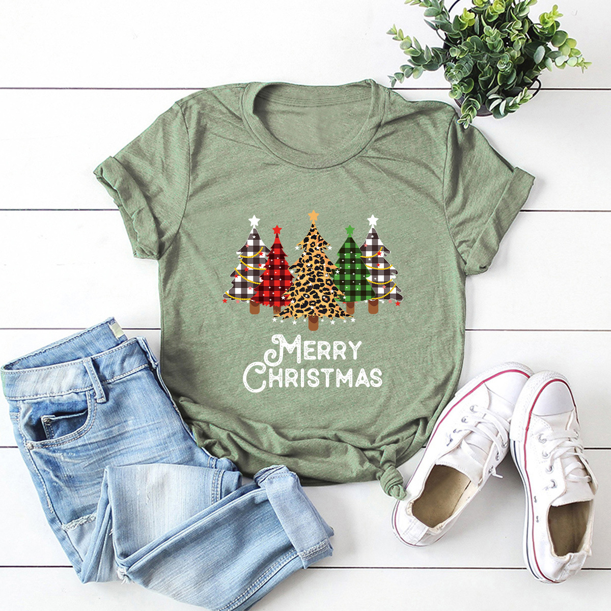 Camiseta de manga corta árbol de navidad NSSN11932