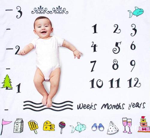 Baby milestone month photography backdrop number photo blanket background cloth photography prop dropshipping one piece
