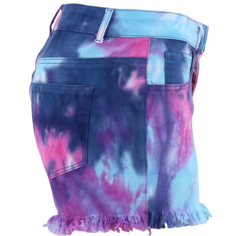 tie-dye tight denim shorts NSYB65115