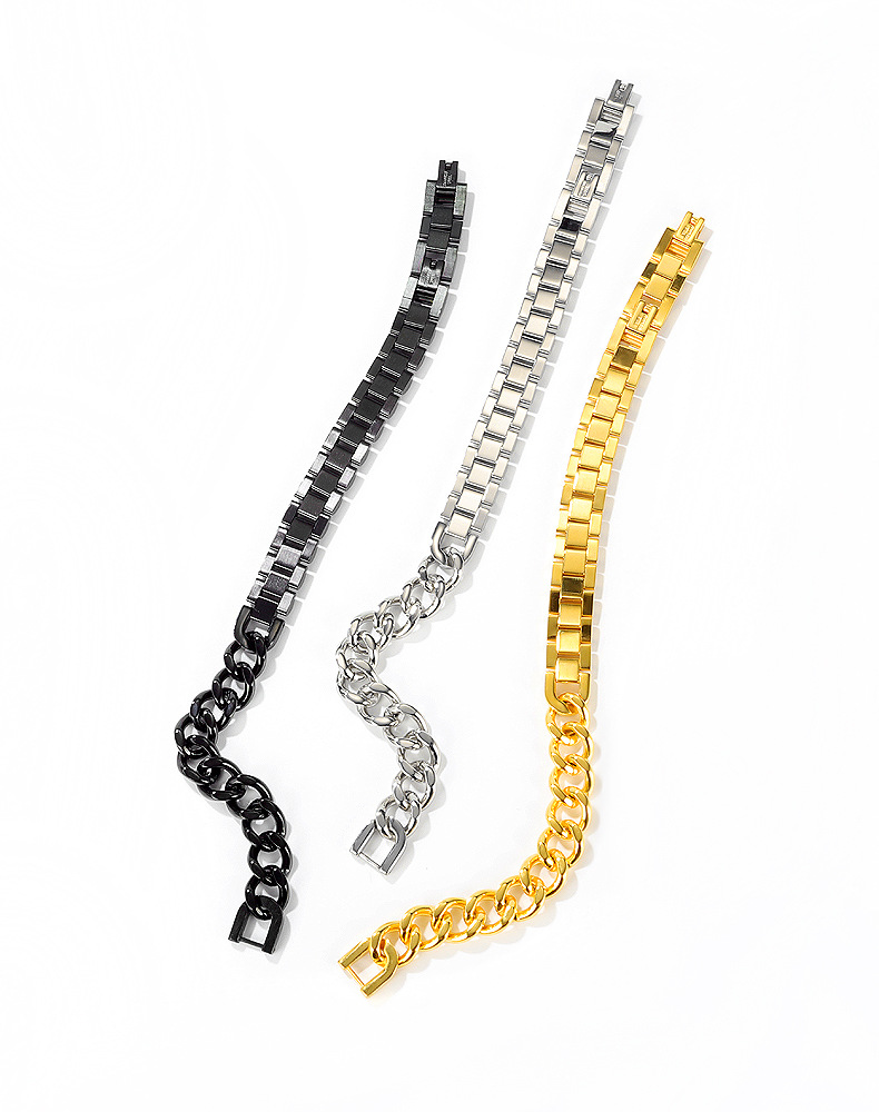 New Men's Domineering Titanium Steel Bracelet Popular Motorcycle Chain Jewelry Wholesale Nihaojewelry display picture 9