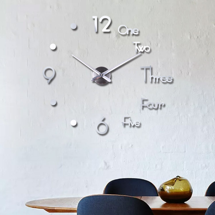 Simple ronda de moda ponche-libre bricolaje sala de estar Reloj de pared acrílico hogar creativo reloj decorativo espejo reloj