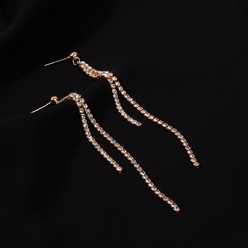 4g Weight Earrings Classification Housewarming, Anniversary, Business, Wedding, Travel, Birthday, Festival Occasion Women'S Gender Simple Style Style Gold Color Korea Simple Fairy Long Tassel Fashion Wild Claw Chain Earrings Wholesale Nihaojewelry 6