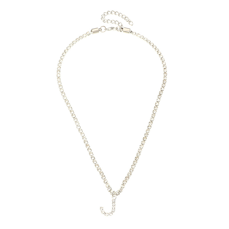 fashion new popular wild 26 English alphabet necklace full diamond choker necklace nihaojewelry whol