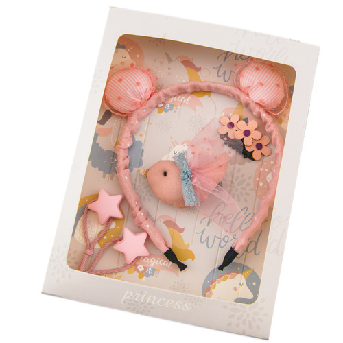 Internet celebrity hot style little princess hair accessories for girls and children hairpins and hairband combination set birthday gift gift box