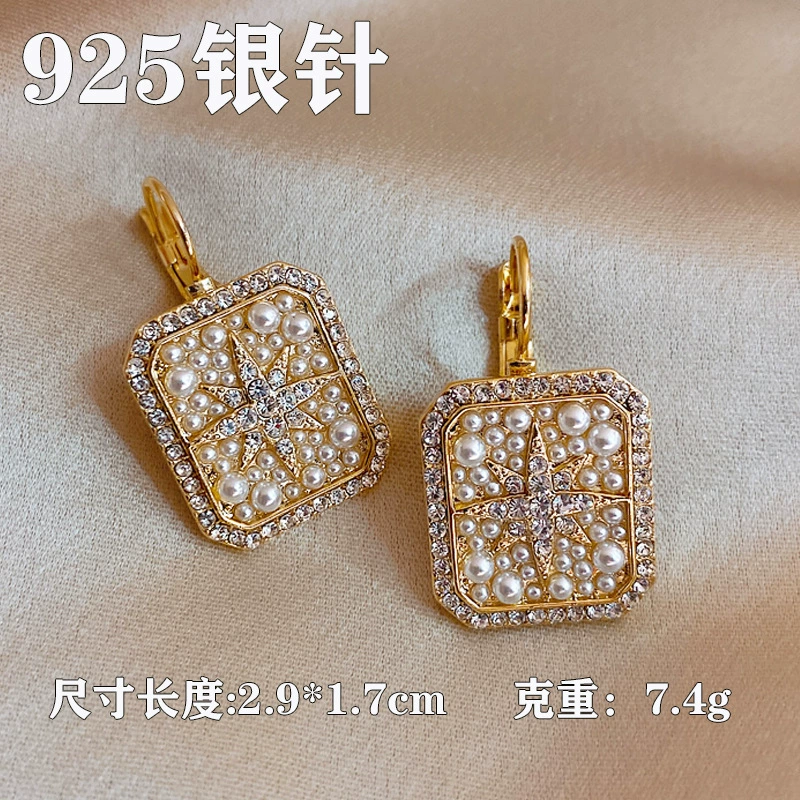 Серебряная игла, универсальные металлические серьги, образец серебро 925, блогер, цветочек