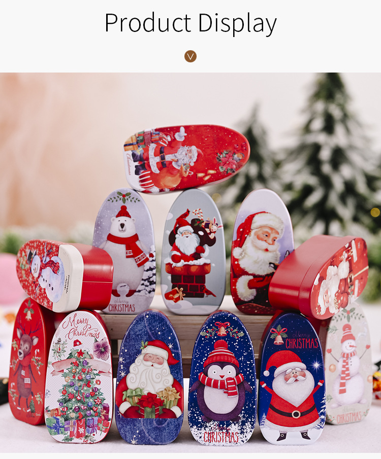 Creative New Boxed Tinplate Box Christmas Candy Box Child Gift Cookie Box Cartoon Box display picture 1