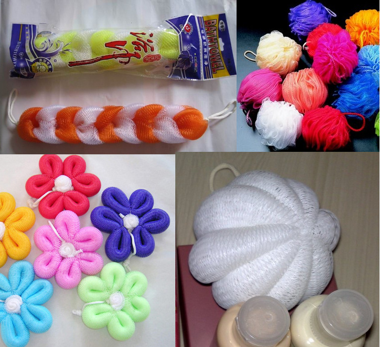 销售浴花网沐浴球网机械单色双色三色浴花机生产线