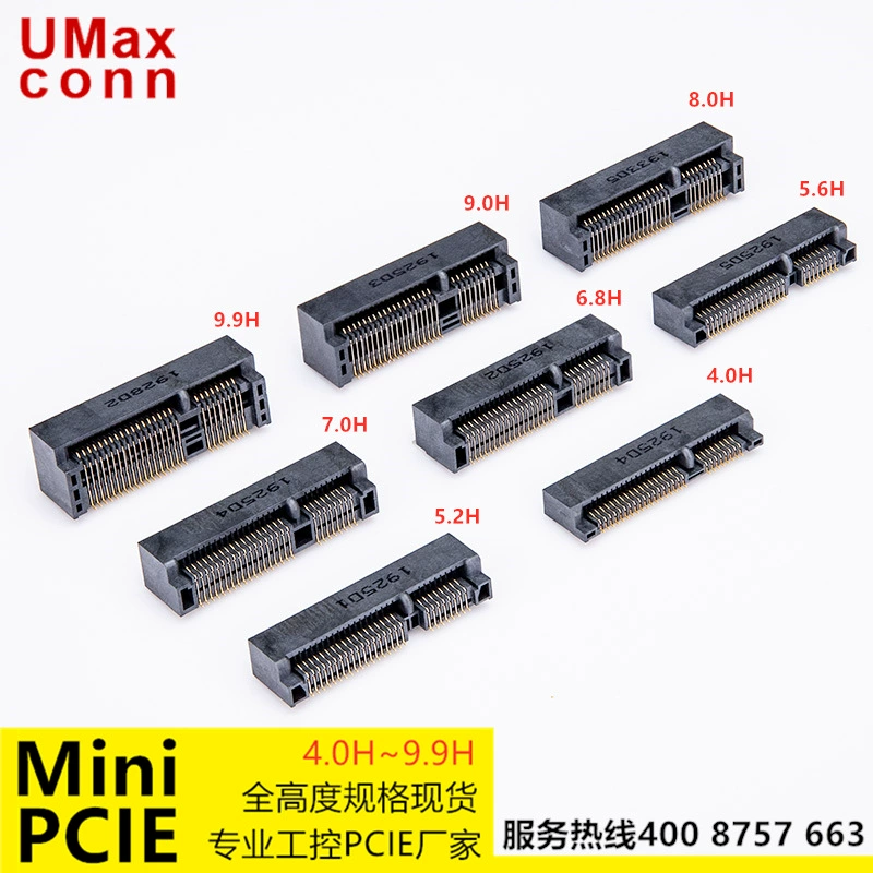 Промышленный уровень разъема края карте производителя высота 5.2H Mini PCIE 52P спотовая скидка