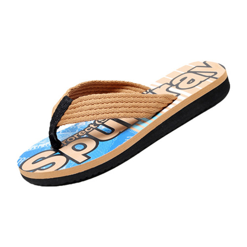  Summer New Men's Casual Korean Fashion Flip Flops Beach Trendy Letter Espadrilles Factory Direct Supply 