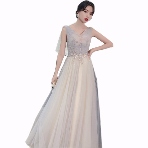 Evening dress Boudoir dress evening dress bridesmaid dress grey long wedding dress