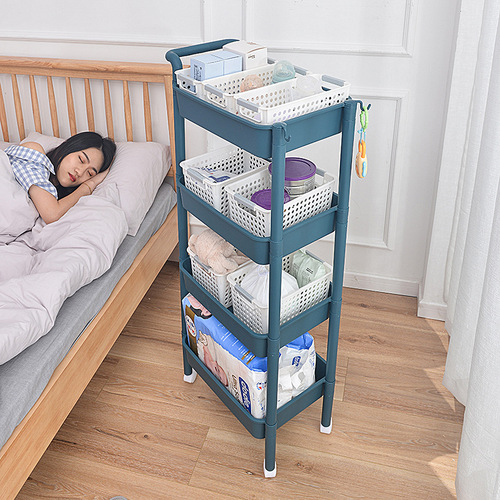 New pulley kitchen shelves Vegetable and fruit organizer trailer storage organizer bathroom sundries shelf