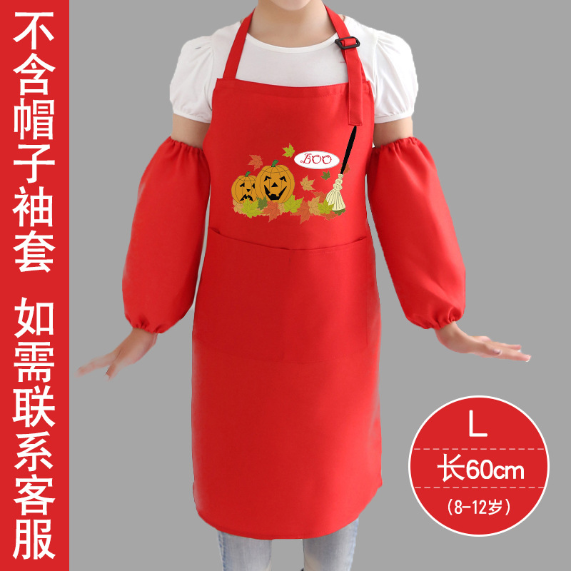 Estilo coreano de los niños delantal sin mangas Navidad Halloween tema actividad ropa comer pintura delantal protector imprimible