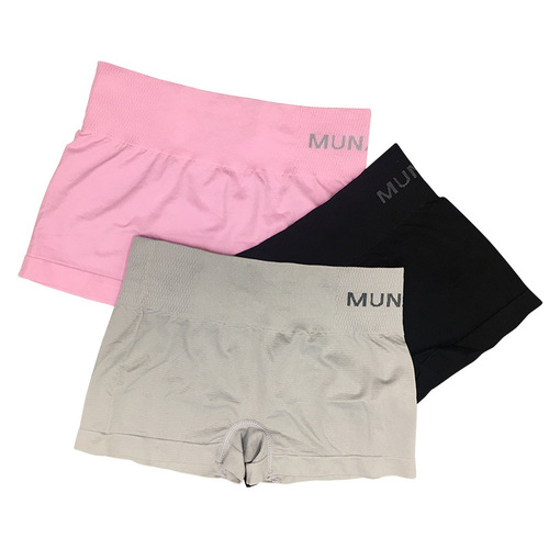 MUN English alphabet Japanese invisible safety pants four-season leggings seamless solid color mid-rise women's safety pants