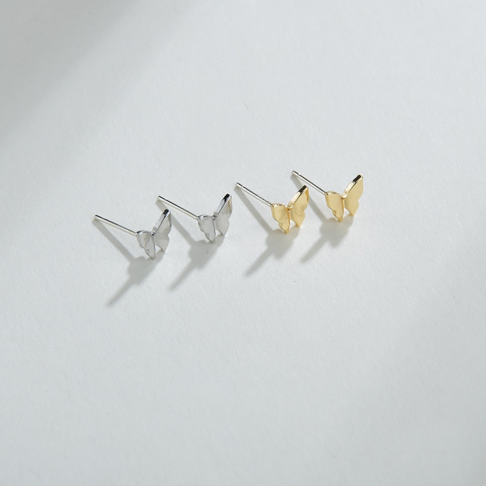 2g Weight Alloy Ear Needle Material No Inlaid Inlay Material Fashion New Glossy Butterfly Wild Student Simple Ladies Earrings