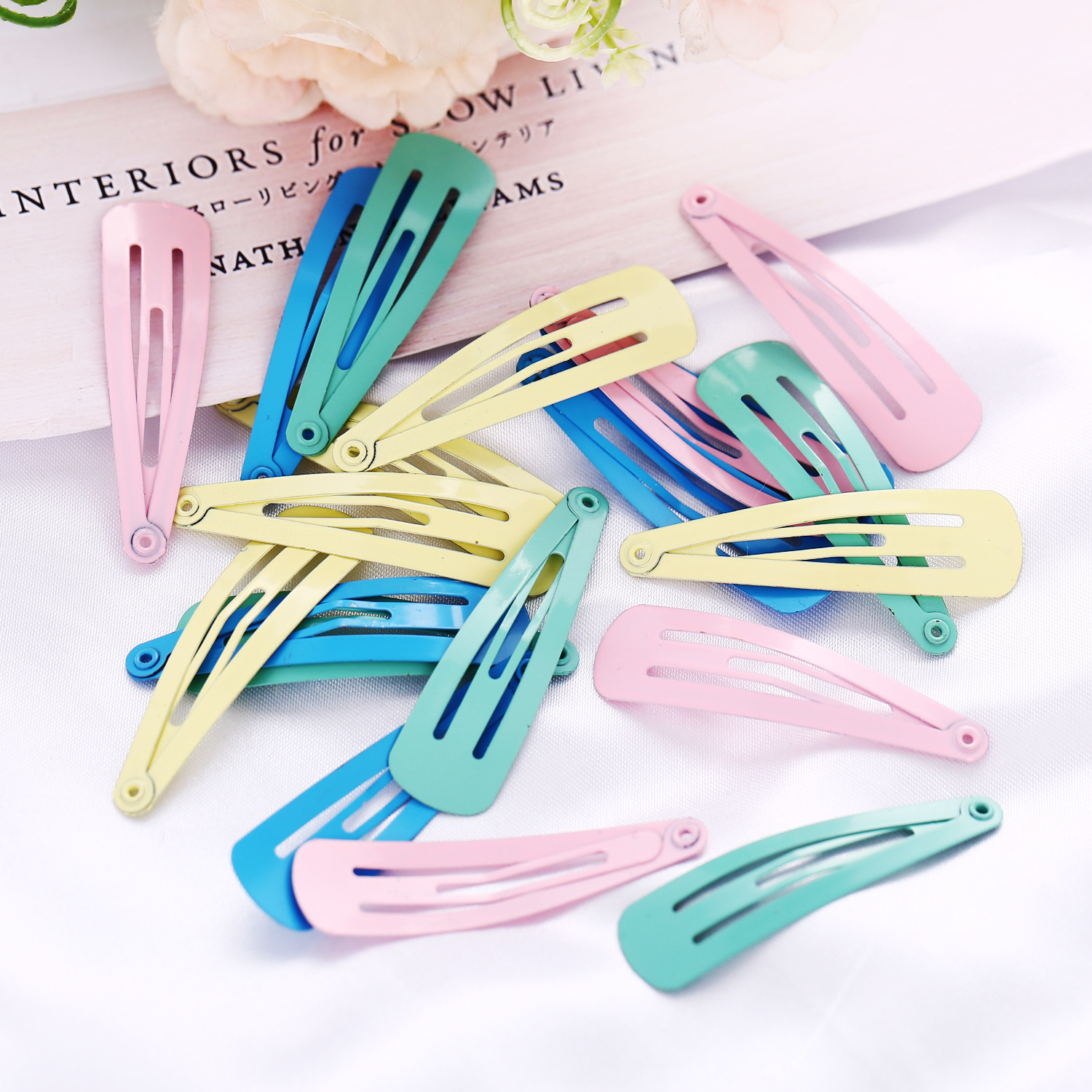 Spray Paint Colorful Water Drop Clip Bb Clip Colorful Edge Clip Set Drip Oil Cheap Hair Clip Wholesale display picture 4