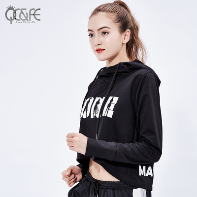 2020 new pattern spring and autumn motion Bodybuilding Yoga suit run coat Half Zip Long sleeve Hooded Sweater