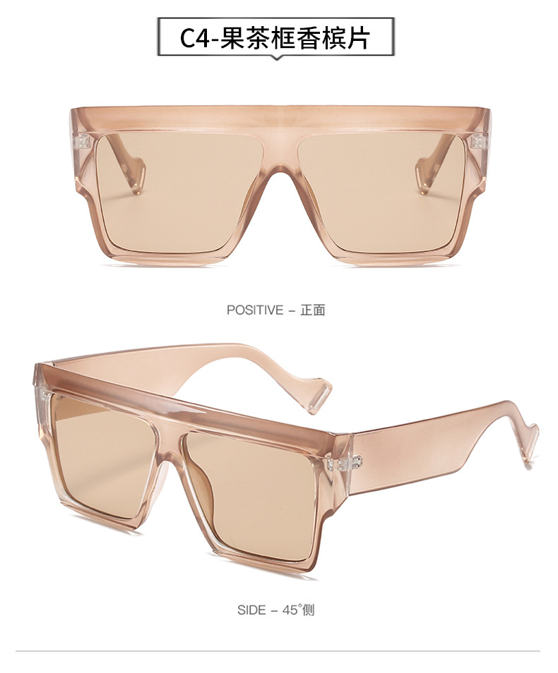 2022 New Big Square Rim Wide Temple Plastic One-piece Sunglasses Wholesale display picture 18