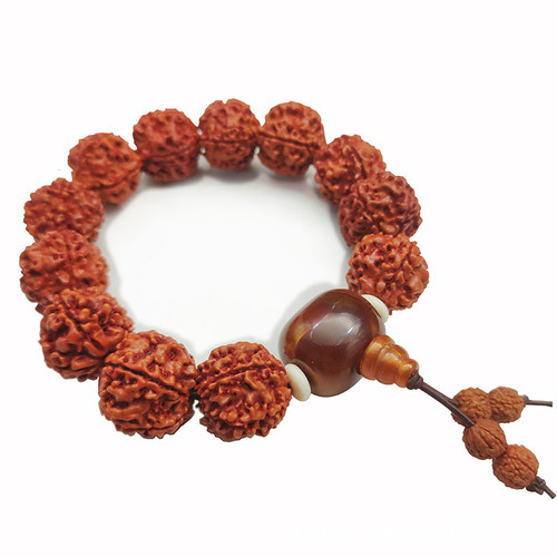 Nepalese Bodhi Beads Bracelet with Five Petals 20mm, with Accessories, Wholesale Bodhi Seeds Buddhist Rosary Beads Necklace