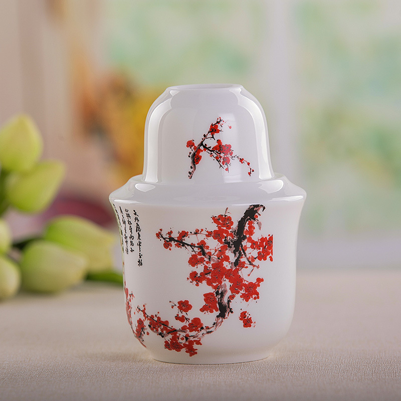 骨瓷白酒酒具溫酒器三件套黃酒陶瓷熱酒壺清酒燙酒壺套裝定制logo