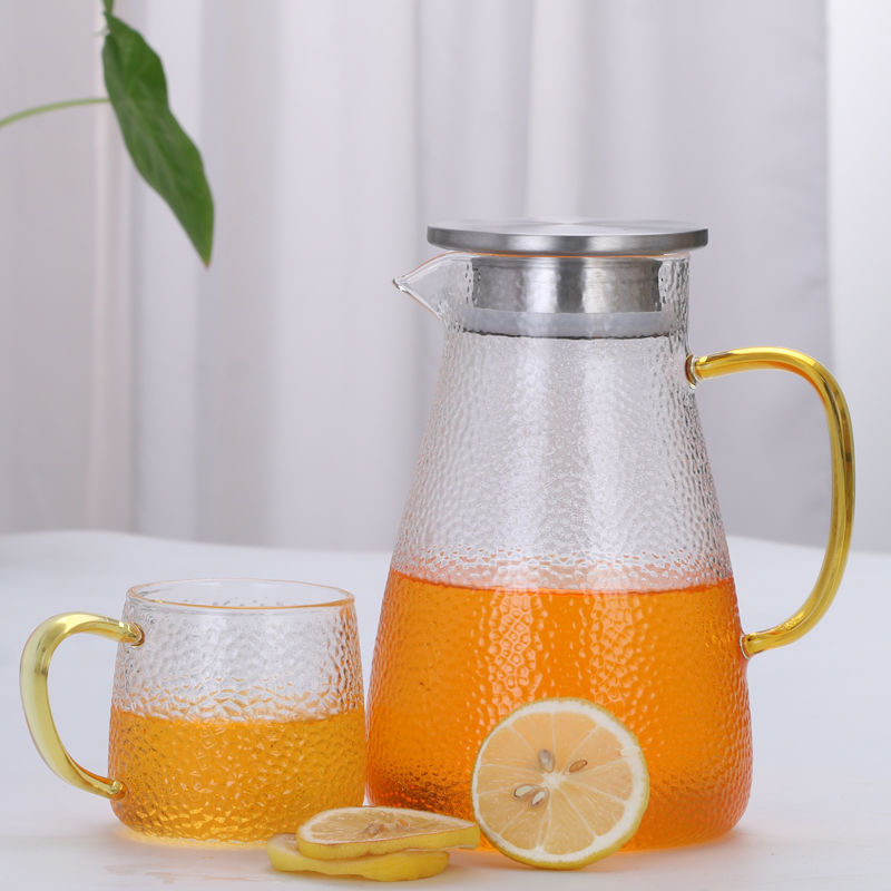 Glass with a forged pattern capacious teapot for home use