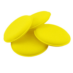 Edge-lining high-density water-absorbing flat round fiber waxing sponge, round car care waxing small sponge