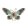 Fast Self -selling Creative Butterfly brooch series versatile hollow butterfly diamond painting Oil animal brooch female wholesale