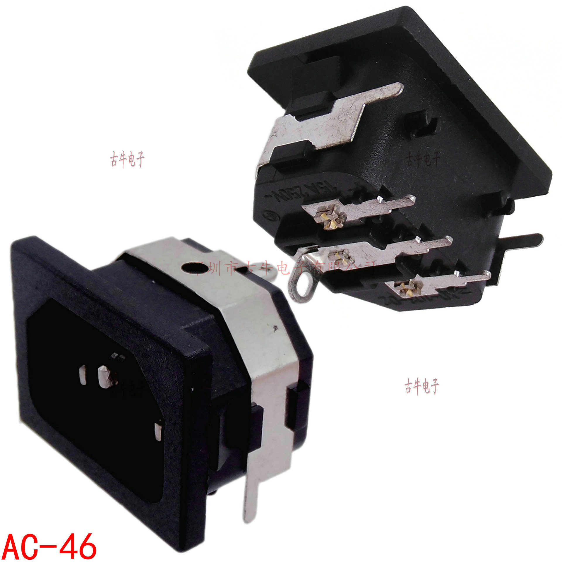 AC-46 带铁架插板式电源插座公座 电脑电源插座 电饭锅电源插座