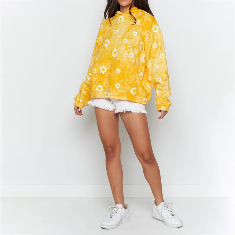 printing loose long-sleeved round neck sweatshirt set NSGE37880