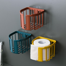 廁所免打孔鏤空置物架多用途方形雜物收納收納盒塑料紙巾盒掛壁式