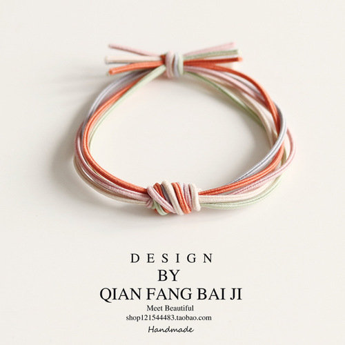 Korean forest style basic hand-knotted hair tie hair rope fairy durable headband hair ins style simple rubber band