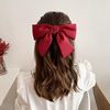 Red hairgrip with bow, hair accessory, hairpins, hairpin, internet celebrity, Korean style