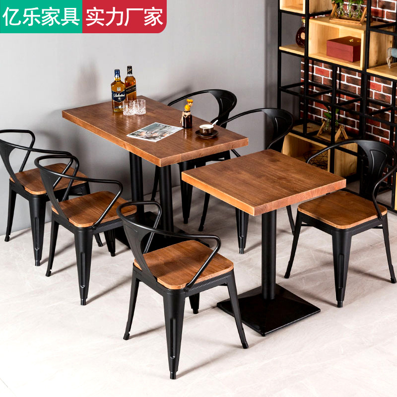 ไม้เนื้อแข็งโต๊ะเก้าอี้รวมอาหารจานด่วนร้านอาหารนมชาร้านกาแฟบาร์ขนมขบ