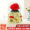 new pattern Valentine's Day originality gift rotate Snow rose music The music box resin desktop crystal ball Decoration