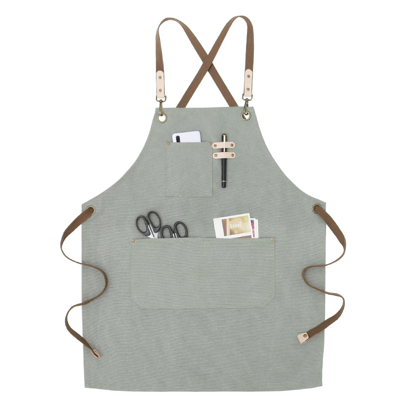 Estilo coreano moda logotipo personalizado impresión delantal hombres y mujeres barista estilista cocina limpieza del hogar ropa de trabajo