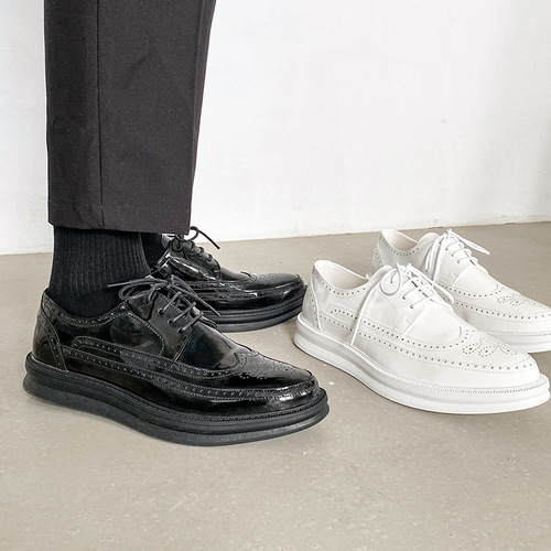Suit small leather shoes men's business formal casual thick-soled Korean version versatile classic brogue trendy shoes A310-Y
