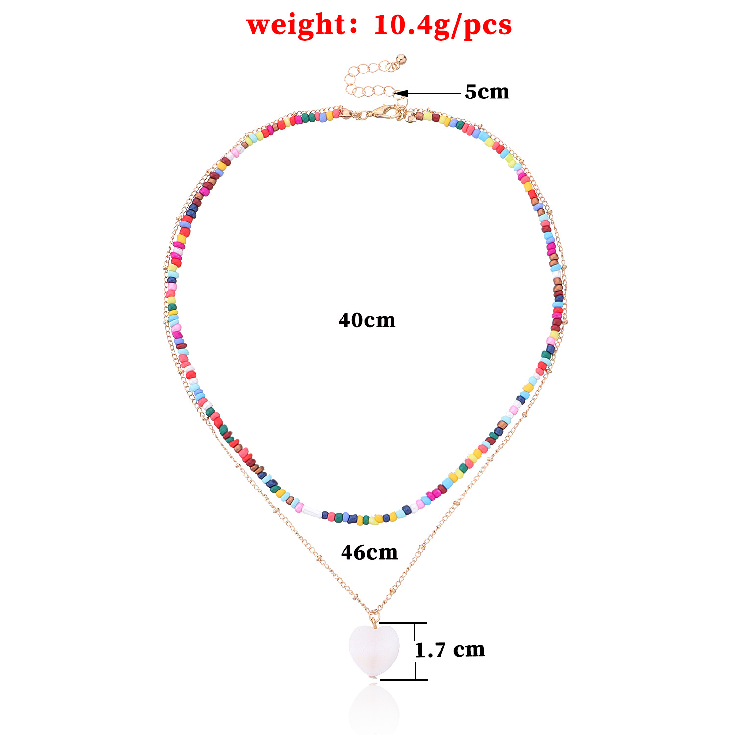 Fashion Heart Shape Alloy Mother Pearl Shellfish Beaded Necklace display picture 4