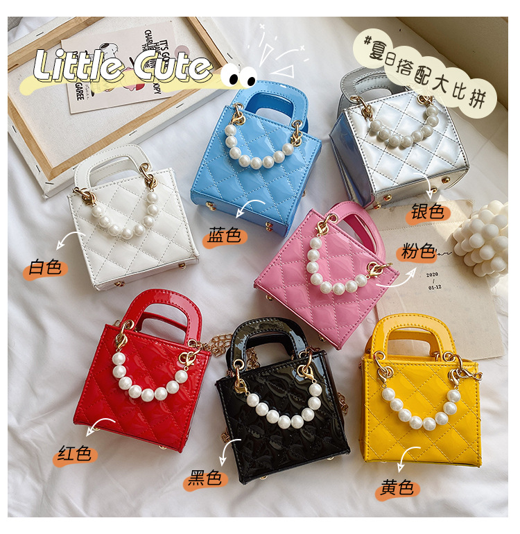 Children's Patent Leather Pearl Shoulder Bag display picture 2