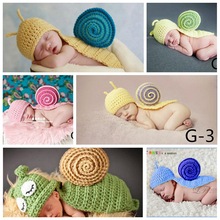 新款寶寶百天拍照服 新生兒滿月影樓兒童攝影服手工編織寫真 蝸牛