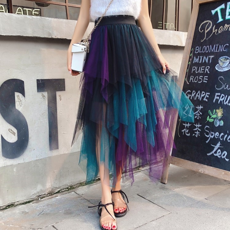 Women'S Gender Summer Spring Autumn Fashion Tie Dye Polyester Knee-length Skirts