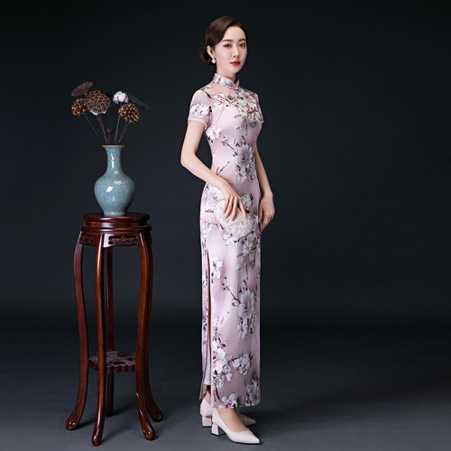 Chinese Dress cheongsam for womenCheongsam women&apos;s long dress elegant cheongsam