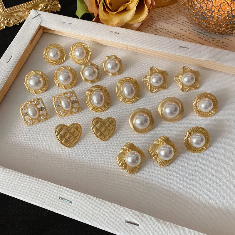 Rétro Rond Alliage Placage Perles Artificielles Femmes Boucles D'oreilles 1 Paire display picture 1