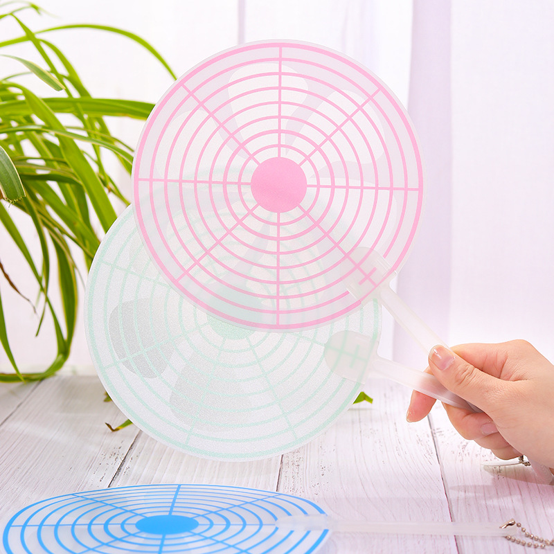 高档可爱卡通迷你手摇PP扇夏季创意学生手持中长柄随身扇子小扇子