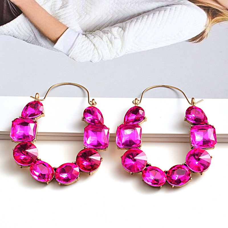 27g Weight Zircon Inlay Material Earrings Classification 1 Pair Quantity Holiday, Shopping Occasion Alloy Material Geometric Pattern Women's Gender Plating, Inlay Design Retro, Roman Style Style 1 Pair Retro Roman Style Geometric Plating Inlay Alloy Zircon Earrings 5