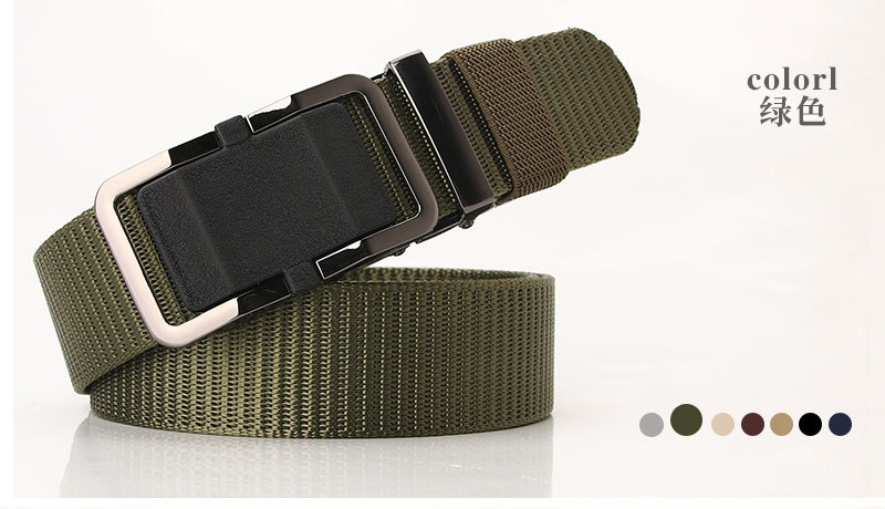 Ceinture En Nylon À La Mode En Alliage Sans Dents Avec Boucle Automatique Pour Hommes display picture 11