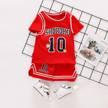 宝宝篮球运动服 小孩子短袖套装 娃娃篮球运动短袖套装韩版可爱