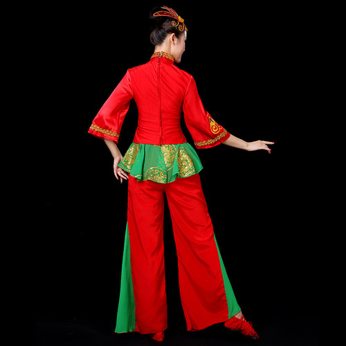 Chinese folk dance costumes for women Northeast Yangko umbrella fan dance costume Square Dance waist drum dance costume