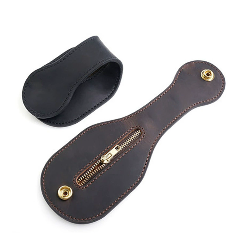 Цельная воловья кожа самообороны, монета, ракетка для препуса, подвесной Кошелек для монет, открытый мужской комплект EDC